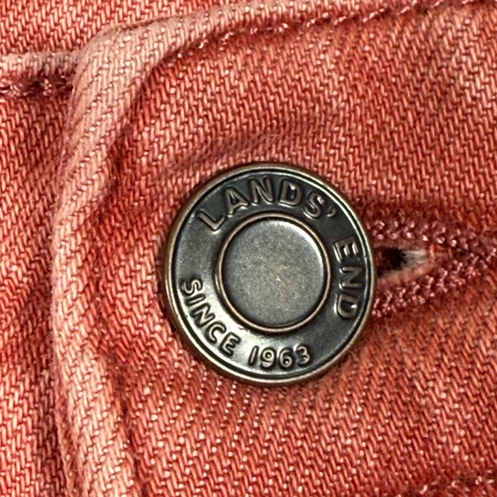 Lands'End  Women 26W Pink Denim Jean Stretch (48x29") Stretch Straight‎ Rise 13" - Picture 3 of 10